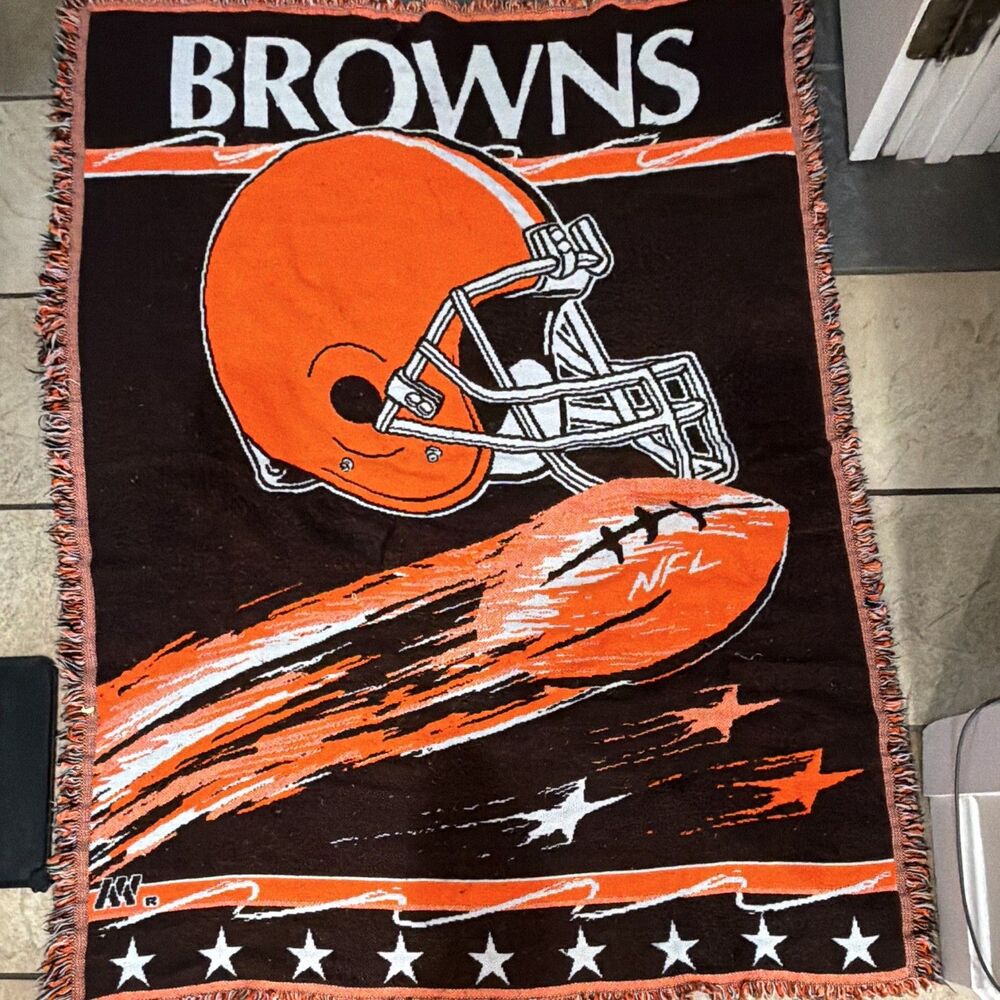 The Northwest Company Cleveland Browns NFL Throw Blanket Orange/Brown- Vintage